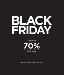 Black Friday sale Creative social media post template Black Friday poster vector