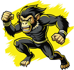 Fototapeta premium A nice chimpanzee cartoon silhouette vector art illustration free Download