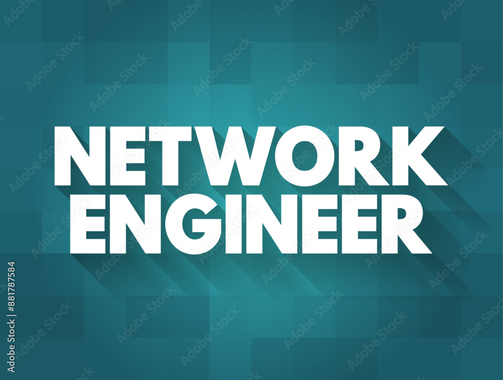 Poster network engineer - set up, develop and maintain computer network within an organisation, text concep