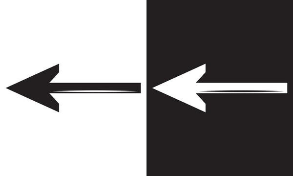 recommend clip art: Straight pointed arrow icon. Black and black arrow pointing to the right. Black and white direction pointer set. EPS 10