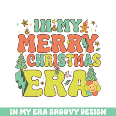 In my Merry Christmas era groovy retro, Merry Christmas retro designs