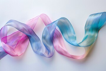 Fototapeta premium Cancer awareness ribbon on white background Generative Ai