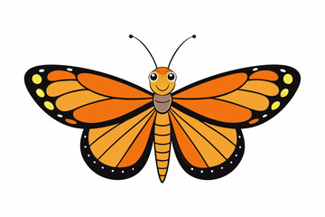 Monarch Butterfly icon vector art illustration