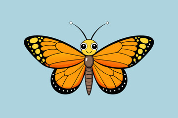 Monarch Butterfly icon vector art illustration