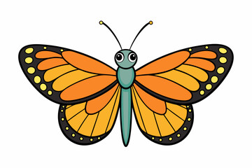 Monarch Butterfly icon vector art illustration