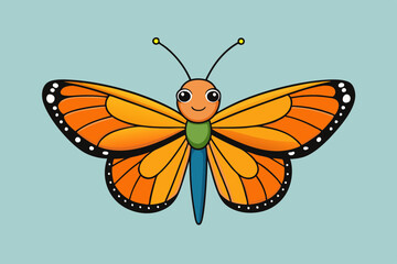Monarch Butterfly icon vector art illustration
