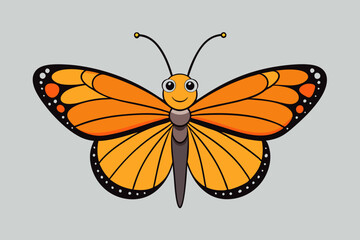 Monarch Butterfly icon vector art illustration