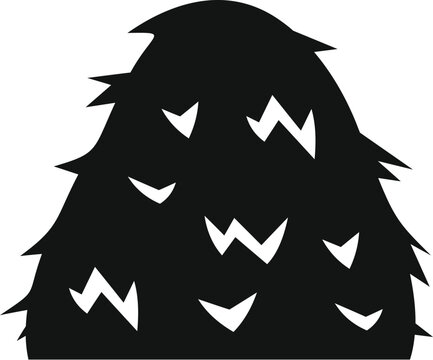 recommend clip art: Black silhouette of a haystack is standing on a white background