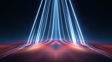 Light neon tunnel, abstract neon background.