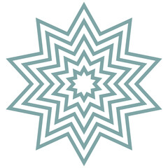 Geometric circular element with concentric, radial, radiating lines. Abstract background with concentric, Geometric element. Geometric pattern in the form of a star.