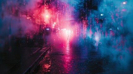 Neon Cityscape Reflection