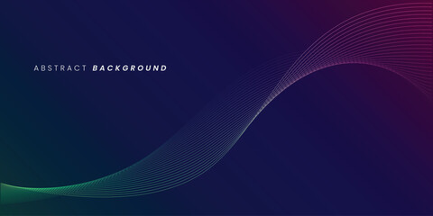 Dark blue abstract background with glowing wave lines. futuristic background Modern concept technology.
