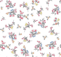 Seamless retro floral pattern.summer colors