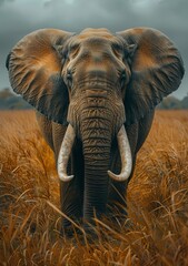 Fototapeta premium Elephants, the majestic giants of the savannah, are truly remarkable creatures