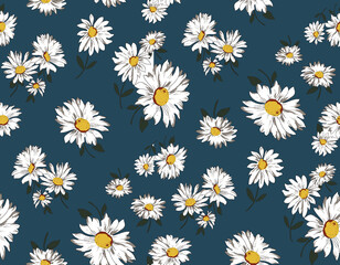 Seamless retro floral pattern.summer colors