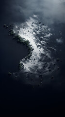 Fototapeta premium Digital space particle lake mercury nebula abstract graphic poster background