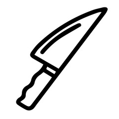 Hand drawn black and white color of Knife design isolated on transparent background. Vector illustration. 