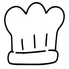 Hand drawn black and white color of Toque design isolated on transparent background. Vector illustration. 