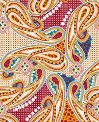 Textile Digital Design Fabric Print Wallpaper Stock shirt design,Paisley Pattern. Seamless Asian Textile Background