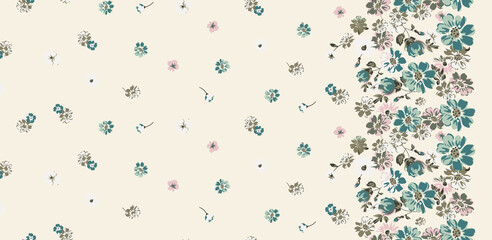 Seamless retro floral pattern.summer colors