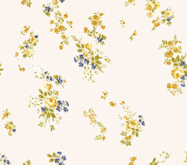 Seamless retro floral pattern.summer colors