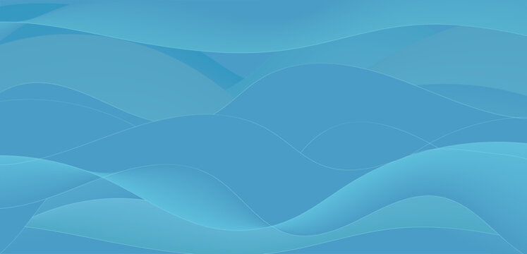 Blue waves background. Blue texture. Floating blue colors bg. Blue background. Sea waves illustration.