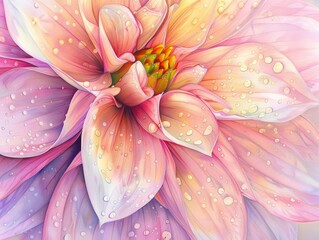 Fototapeta premium Closeup of flower bloom and sepals, intricate details, vibrant colors, natural harmony