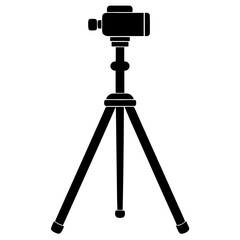 Camera stand vector icon silhouette illustration