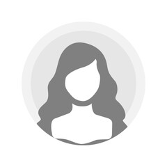 Vector flat illustration in grayscale. Avatar, user profile, person icon, gender neutral silhouette, profile picture. Suitable for social media profiles, icons, screensavers and as a template.