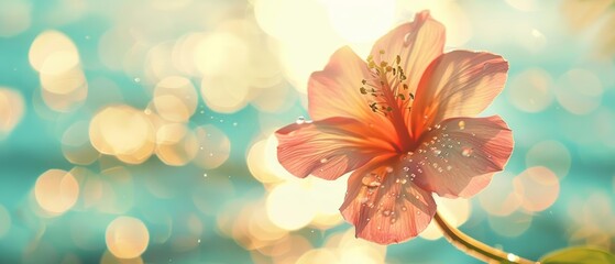 Fototapeta premium Flowers with nectar in a greenhouse, intricate textures, vibrant colors, natures sweetness