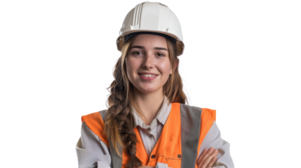 PNG Image of female engineer contractor 