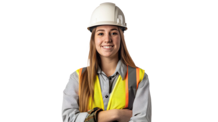 PNG Image of female engineer contractor 