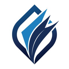 Obraz premium Modern Blue Shield Logo for Corporate Branding, Abstract Gradient Shield Icon for Professional Design.