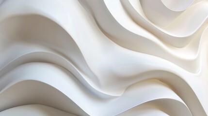 Obraz premium Gracefully flowing white waves create a modern abstract background, exuding luxury and simplicity