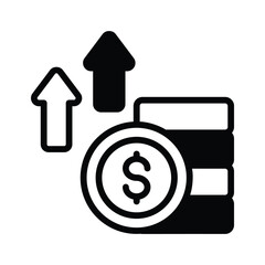 Creatively designed icon of money growth, trendy icon of business growth