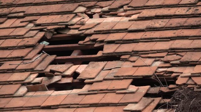 A roof with a hole in it