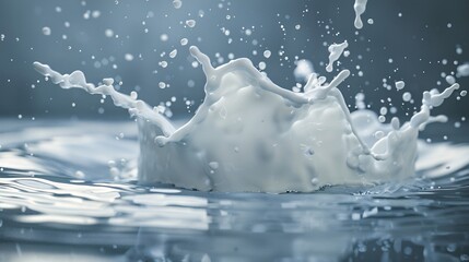 High-speed milk splash captured in mid-air.