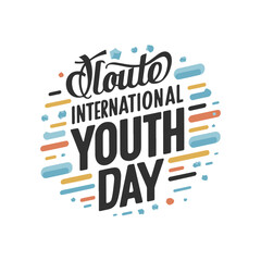 International youth day vector typography design