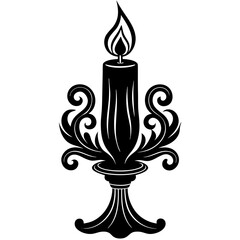 barrack candle vector silhouette
