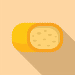 This design features a round cheese wheel being cut in half, perfect for projects related to food, dairy, and more