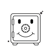 A vault door with a happy face, symbolizing secure and happy savings.