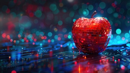 Disco Apple on Circuit Board