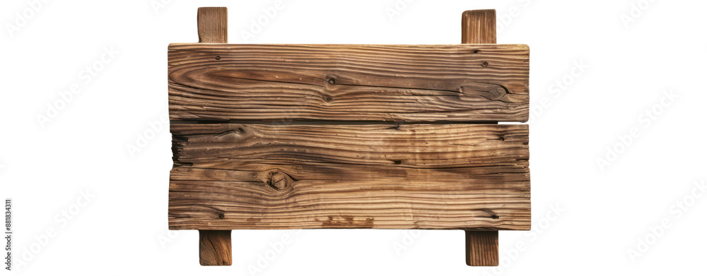 Wall mural different a piece of wood empty sign on transparent background