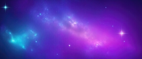 Fototapeta premium Galaxy Background with Cyan and Purple Nebula