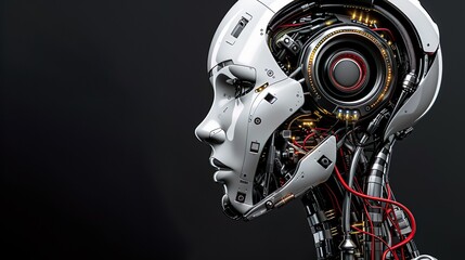 Cybernetic Woman with Detailed Circuitry and High-Tech Elements in Futuristic Design 