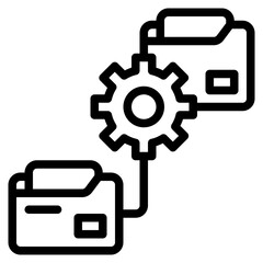 file sharing setup outline icon and illustration