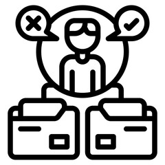 pick model data outline icon and illustration