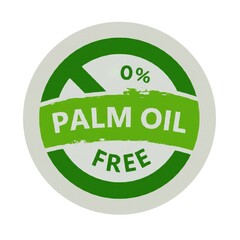 Palm Oil Free or No Palm Oil - simple stamp for labeling. Proof that item is environmentally friendly and healthy.
