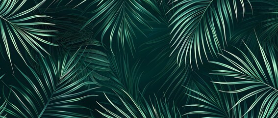 tropical palm leaf and shadow, abstract natural green background
