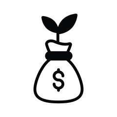 Grab this carefully crafted money plant vector, icon of business development